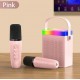 Преносима Tонколона KISONLI G22  Bluetooth ( Розов ) Караоке, USB, SD, FM, AUX LED RGB 