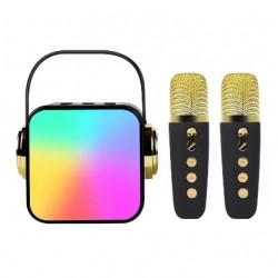 ZX-03 ( Черен ) Караоке мини преносим Практичен Bluetooth високоговорител с 1бр. комплект микрофон