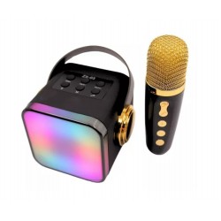 ZX-03 ( Черен ) Караоке мини преносим Практичен Bluetooth високоговорител с 1бр. комплект микрофон