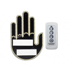 BQ01 Автомобилен аксесоар Пътен знак с LED и дистанционно управление за задно виждане с ярък/блестящ визуален ефект, Размер 15 см, Черен