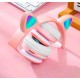 Блутут RGB светещи слушалки с котешки уши VIV-23M - Розов