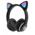 Блутут RGB светещи слушалки с котешки уши VIV-23M - Черен