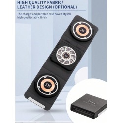 3в1 Сгъваема Безжична магнитна зарядна станция LS27 15 W, 5W и 2.5W. съвместима със всички устройсва и Apple Watch