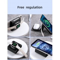 3в1 Сгъваема Безжична магнитна зарядна станция LS27 15 W, 5W и 2.5W. съвместима със всички устройсва и Apple Watch