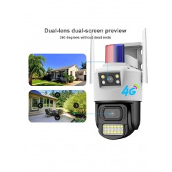 SC07 1440P 360 4G SIM+LAN ( APP:V380PRO ) Двойна Външна охранителна камера 3.0MP Infrared 3.6mm 