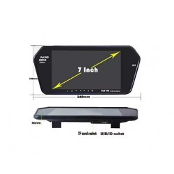 719F 7" Монитор от огледален тип с MP5 видео функция и bluetooth, Включва дистанционно управление