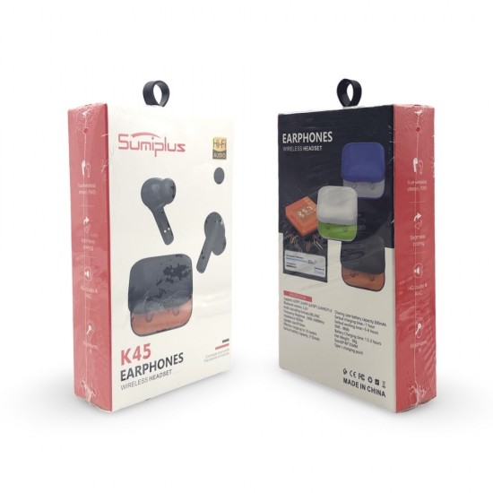 Безжични Блутут слушалки Sumiplus K45 - Черен