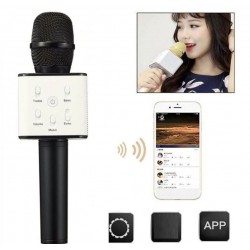 Безжичен караоке микрофон Q7 - Черен