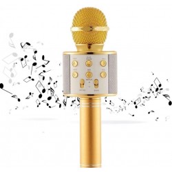 WS-858 Безжичен Микрофон с Блутут и вградени тонколони - Жълт