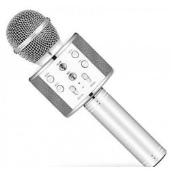 WS-858 Безжичен Микрофон с Блутут и вградени тонколони - Сив