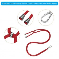 Червен VRS-06 Регулируема Универсални цветни връзки за врат с найлонова крепка за телефон