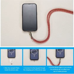  Черен VRS-05 Универсални цветни връзки за врат с найлонова крепка за телефон