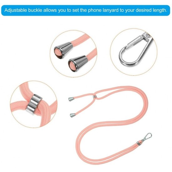 Светло Розов VRS-06 Регулируема Универсални цветни връзки за врат с найлонова крепка за телефон