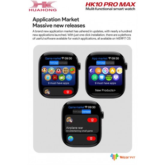 Всичко в 1 /// HK10 Pro Max (Черен) Smartwatch Смарт Чаовник 46mm – 2.02" AMOLED дисплей