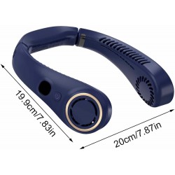 Вентилатор S-20 За Врат 360 регулираем удобен 2W+LCD екран - Тъмно Син