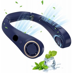 Вентилатор S-20 За Врат 360 регулираем удобен 2W+LCD екран - Тъмно Син