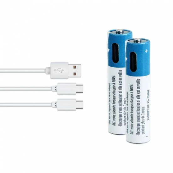 2БР. GOOP AAA R03+Кабел зареждаща се букса Type-C Литиево Йонни 750mwh 1.2 V  Lithium ion