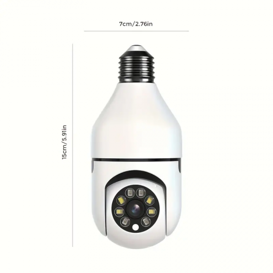 IP Камера тип крушка HY-DE27 2MP 1080P ( APP:V380PRO ) HD 360 градуса с микрофон и високоговорител и LED светлина