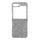 D75 Калъф с камъни за Samsung Z Flip 7 от 2 части - Светло Сив