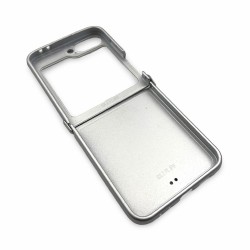 D75 Калъф с камъни за Samsung Z Flip 7 от 2 части - Светло Сив