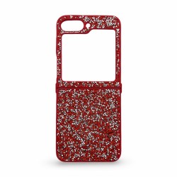 D75 Калъф с камъни за Samsung Z Flip 5 от 2 части - Червен