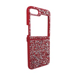 D75 Калъф с камъни за Samsung Z Flip 7 от 2 части - Червен