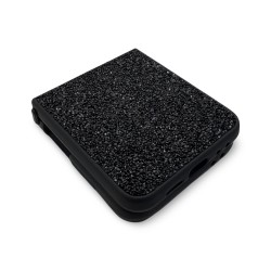 D75 Калъф с камъни за Samsung Z Flip 7 от 2 части - Черен