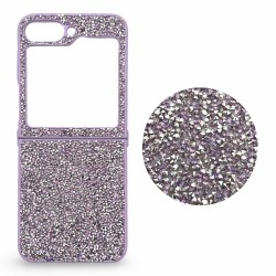 D75 Калъф с камъни за Samsung Z Flip 7 от 2 части - Лилав