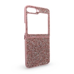 D75 Калъф с камъни за Samsung Z Flip 7 от 2 части - Розов