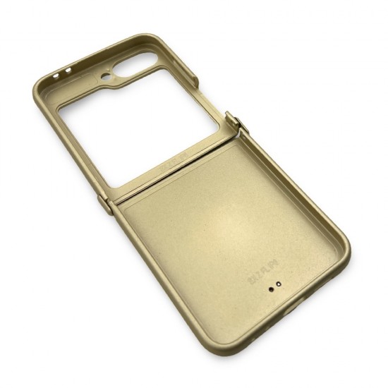 D75 Калъф с камъни за Samsung Z Flip 6 от 2 части - Златист