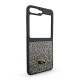 D75 Калъф с камъни за Samsung Z Flip 4 от 2 части - Сив