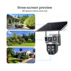 IP Солaрна Камера HY-DS022 4G SIM 6MP 1080P ( APP:V380PRO ) HD 360 градуса с микрофон и високоговорител и LED светлина