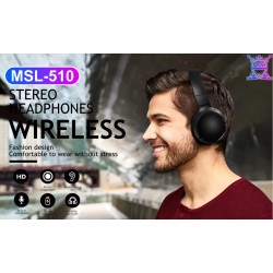 Безжични слушалки MSL-510 (Черен) – Двоен режим, мощен бас и сгъваем дизайн 
