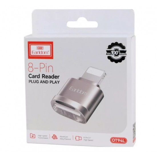 EARLDOM OT94L , Card Reader за iPhone Lightning Четец за карти SD , Сребрист