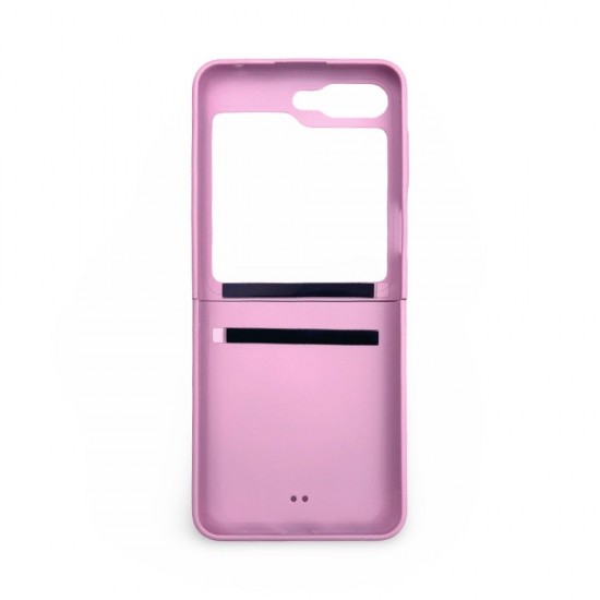 D80 Калъф с камъни за Samsung Z Flip 4 от 2 части - Розов