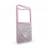 D80 Калъф с камъни за Samsung Z Flip 6 от 2 части - Розов