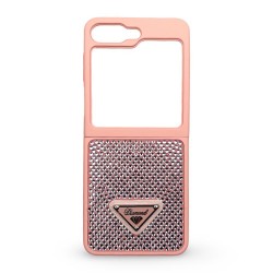 D80 Калъф с камъни за Samsung Z Flip 7 от 2 части - Лилав