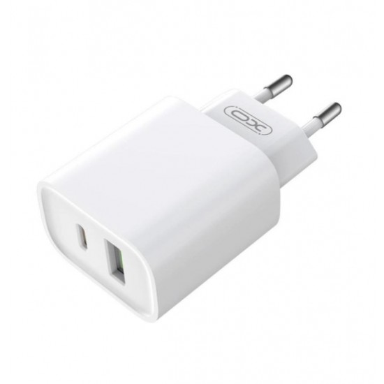 XO-CE02A 20W PD+QC Адаптер с изх. USB-C и USB