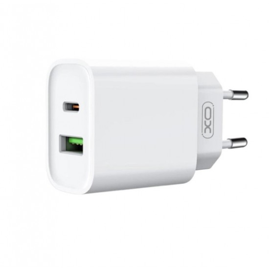 XO-CE02A 20W PD+QC Адаптер с изх. USB-C и USB