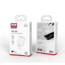 XO-CE02A 20W PD+QC Адаптер с изх. USB-C и USB