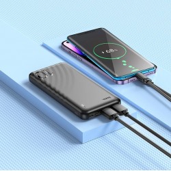 HOCO J123 Преносимо зарядно 10,000MaH USB-C/2xUSB - Черен