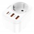 Разкл. HOCO NS3 с 1 гнездо+2 USB-A 2.4A+1 PD USB-C 4000W - Бял