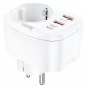 Разкл. HOCO NS3 с 1 гнездо+2 USB-A 2.4A+1 PD USB-C 4000W - Бял