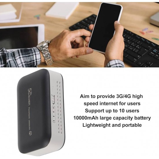 2в1 Преносим рутер и батерия PW100 4G LTE WIFI 300Mbps мобилен Hotspot SIM ,Wifi модем 2.4G 10,000mAH