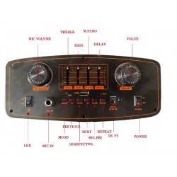MLA-969 Преносима тонколона 15" с Bluetooth и безжични микрофони