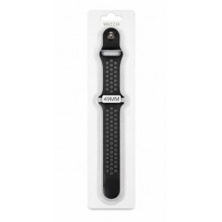 Силиконова Apple Watch каишка iWatch 49mm - Черен  - Сиви дупки