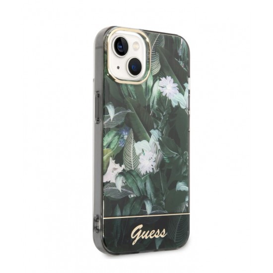 GUHCP14SHGJGHA Калъф Guess за iPhone 14 & 13 Силиконов Джунгла - Зелен