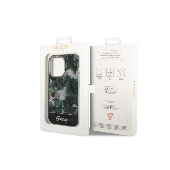 4426 Калъф Guess за iPhone 14 Pro Силикон Джунгла - Зелен