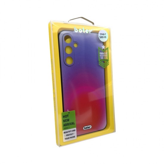 Шарен Кейс TP-40 за iPhone 16 (покриващ камерата) - Лилаво Оранжево