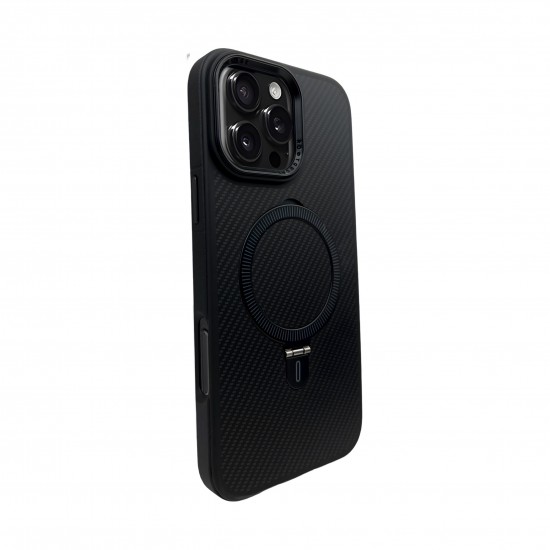 Premium Carbon MagSafe Case TP-100 за iPhone 15 Pro - Space Black